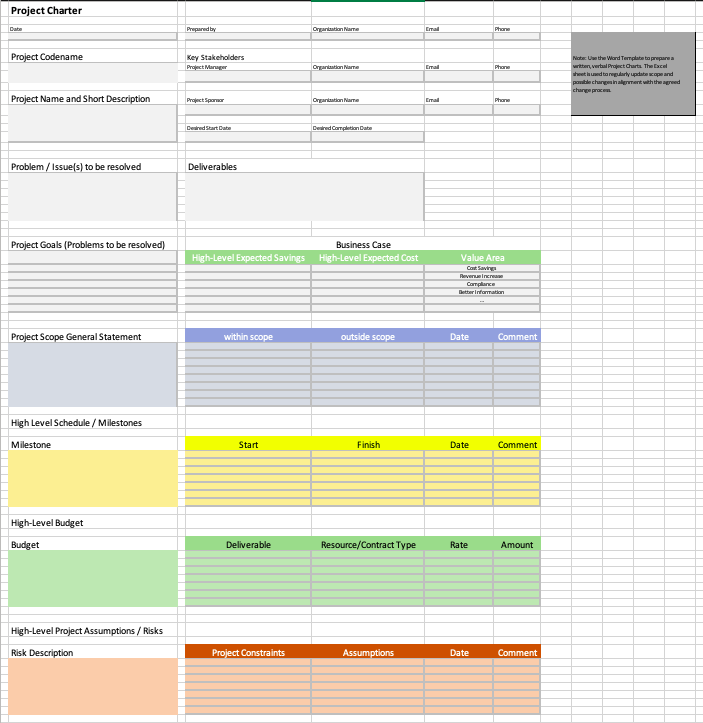 Project Charter template preview